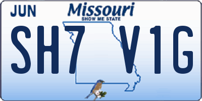 MO license plate SH7V1G