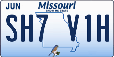 MO license plate SH7V1H