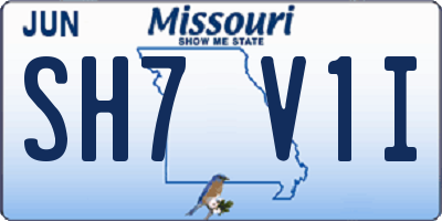 MO license plate SH7V1I