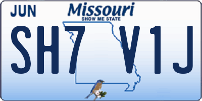 MO license plate SH7V1J