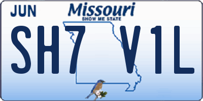 MO license plate SH7V1L