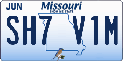 MO license plate SH7V1M