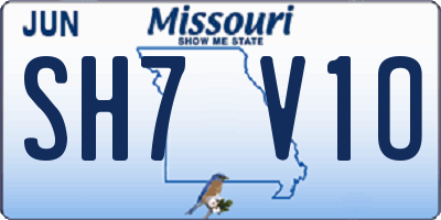 MO license plate SH7V1O