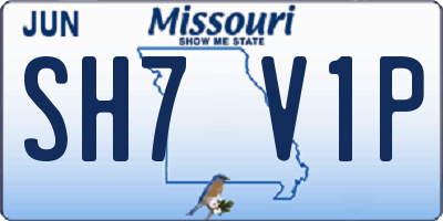 MO license plate SH7V1P
