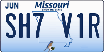 MO license plate SH7V1R