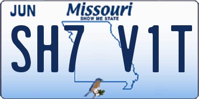 MO license plate SH7V1T