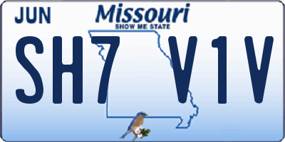 MO license plate SH7V1V