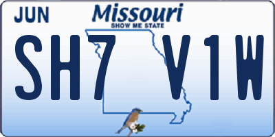 MO license plate SH7V1W