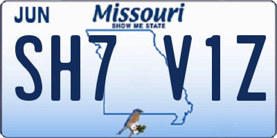 MO license plate SH7V1Z