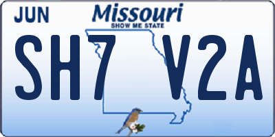 MO license plate SH7V2A