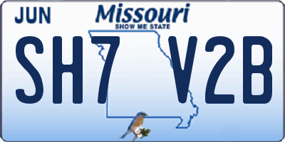 MO license plate SH7V2B