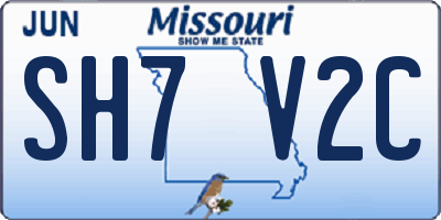 MO license plate SH7V2C