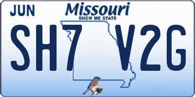 MO license plate SH7V2G