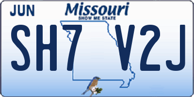 MO license plate SH7V2J