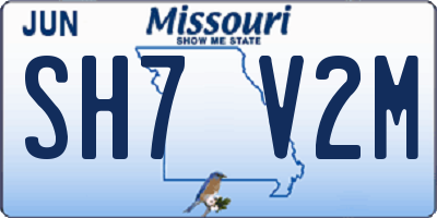 MO license plate SH7V2M