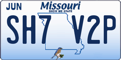 MO license plate SH7V2P