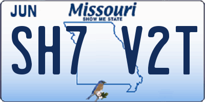 MO license plate SH7V2T