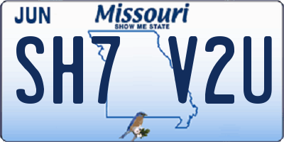MO license plate SH7V2U