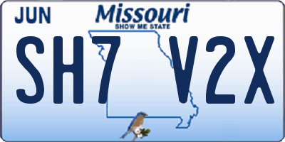 MO license plate SH7V2X