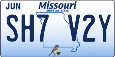 MO license plate SH7V2Y