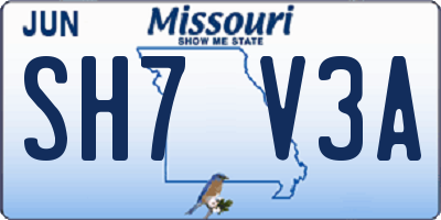 MO license plate SH7V3A