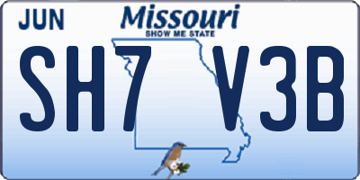 MO license plate SH7V3B