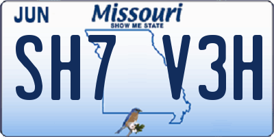 MO license plate SH7V3H