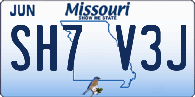 MO license plate SH7V3J