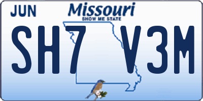 MO license plate SH7V3M
