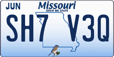 MO license plate SH7V3Q