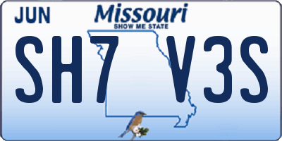 MO license plate SH7V3S