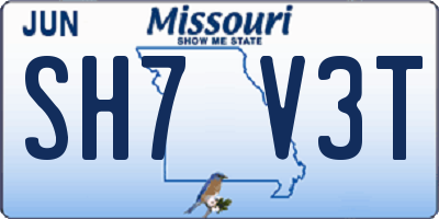 MO license plate SH7V3T