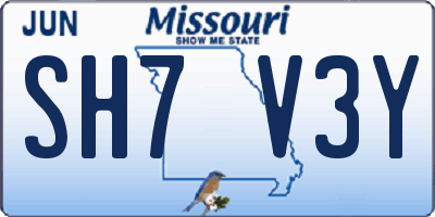 MO license plate SH7V3Y
