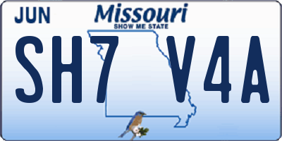 MO license plate SH7V4A