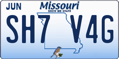 MO license plate SH7V4G