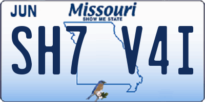 MO license plate SH7V4I