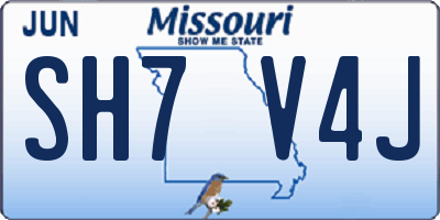 MO license plate SH7V4J