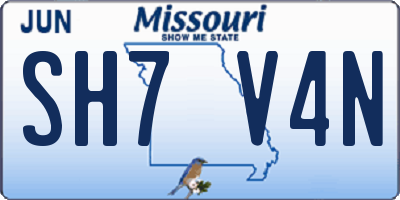 MO license plate SH7V4N