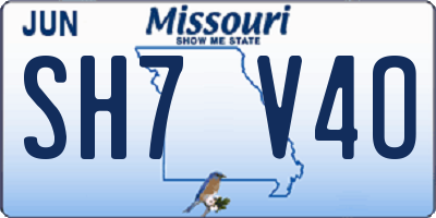MO license plate SH7V4O