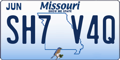 MO license plate SH7V4Q