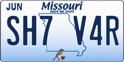 MO license plate SH7V4R
