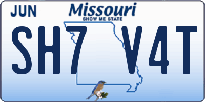 MO license plate SH7V4T