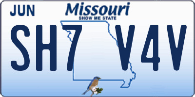 MO license plate SH7V4V