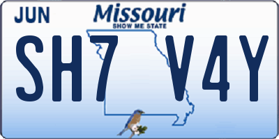 MO license plate SH7V4Y