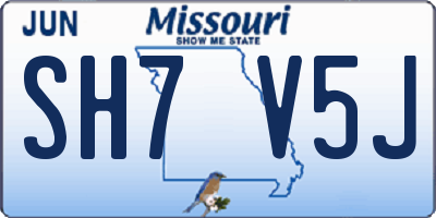 MO license plate SH7V5J