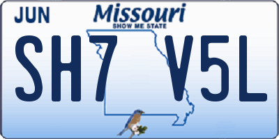 MO license plate SH7V5L