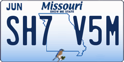 MO license plate SH7V5M
