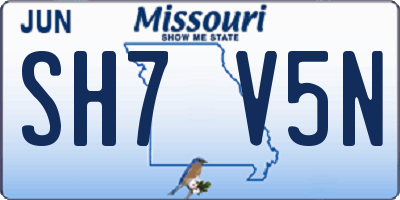 MO license plate SH7V5N