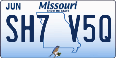 MO license plate SH7V5Q