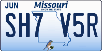 MO license plate SH7V5R